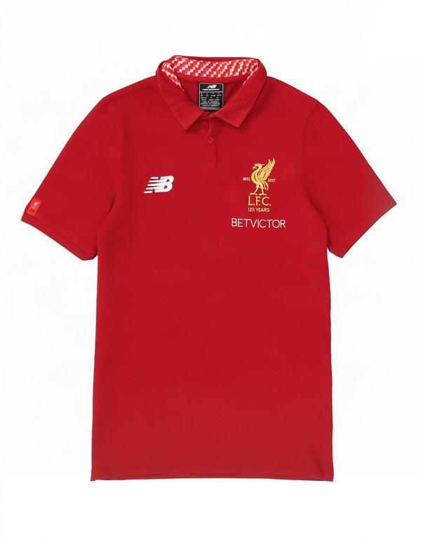 New Balance Polo Graphique Liverpool Homme Petit Coton Rouge