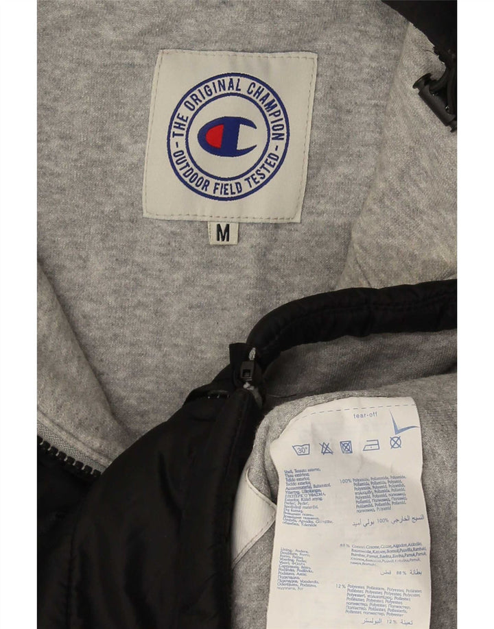 Champion Herre hættepolstret jakke UK 38 Medium Sort Polyamid