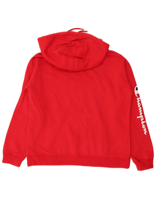 Champion Pull à capuche surdimensionné graphique pour femme UK 10 Petit coton rouge