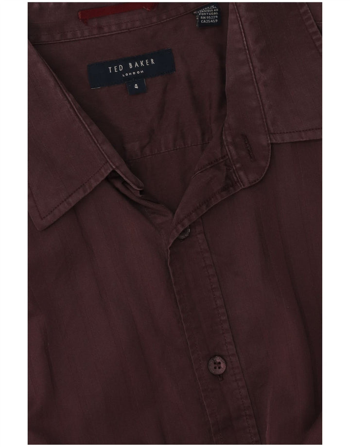 TED BAKER Ανδρικό πουκάμισο Νούμερο 4 Μεγάλο Βουργουνδί