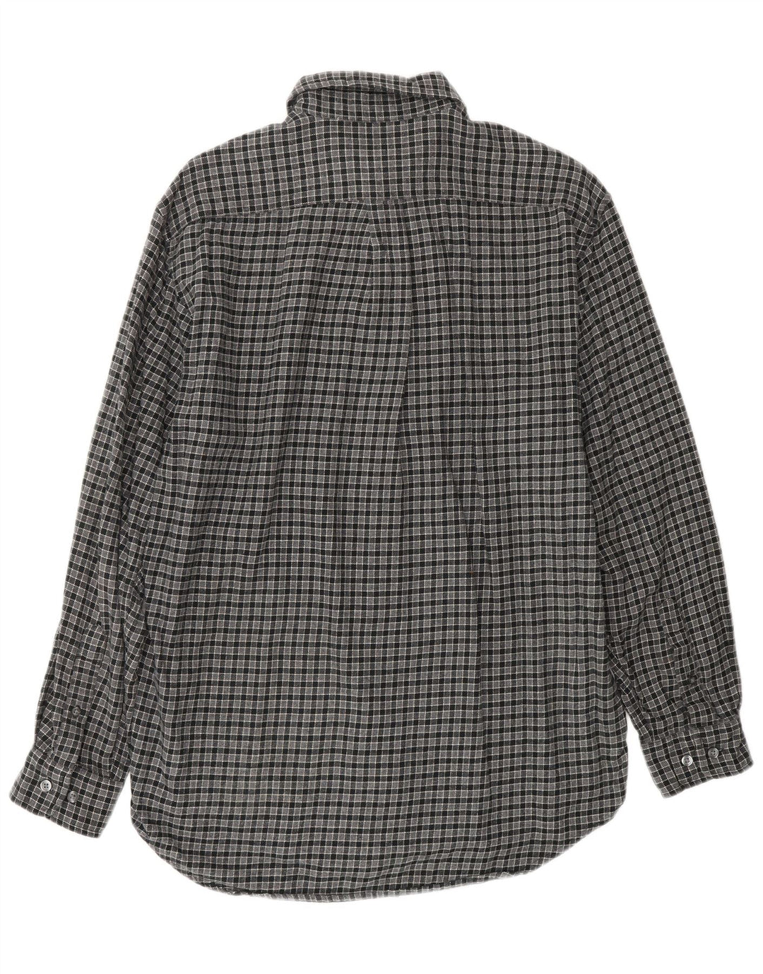 EDDIE BAUER Chemise en Flanelle Homme Petit Carreau Gris Coton