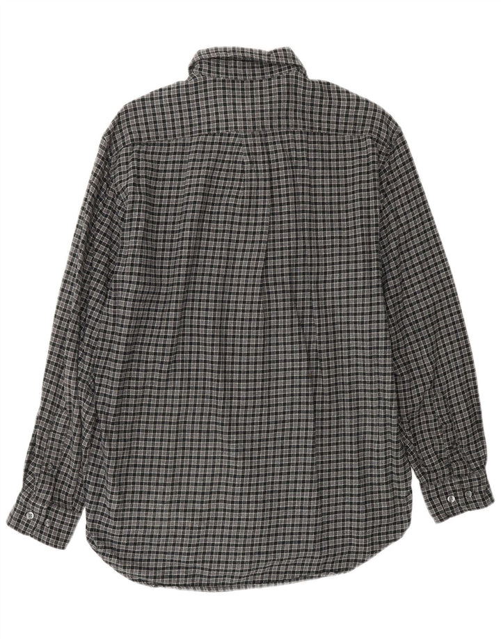 EDDIE BAUER Chemise en Flanelle Homme Petit Carreau Gris Coton