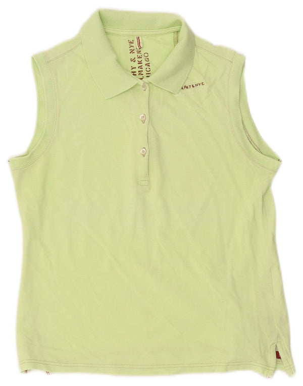 Murphy & Nye Polo sin mangas para mujer UK 10 Small Green Cotton