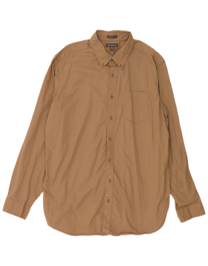 Camicia alta da uomo Eddie Bauer grande in cotone beige