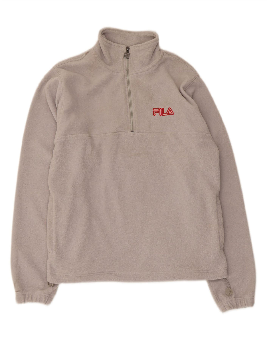 Maglione in pile da uomo Fila con zip e collo in poliestere grigio medio