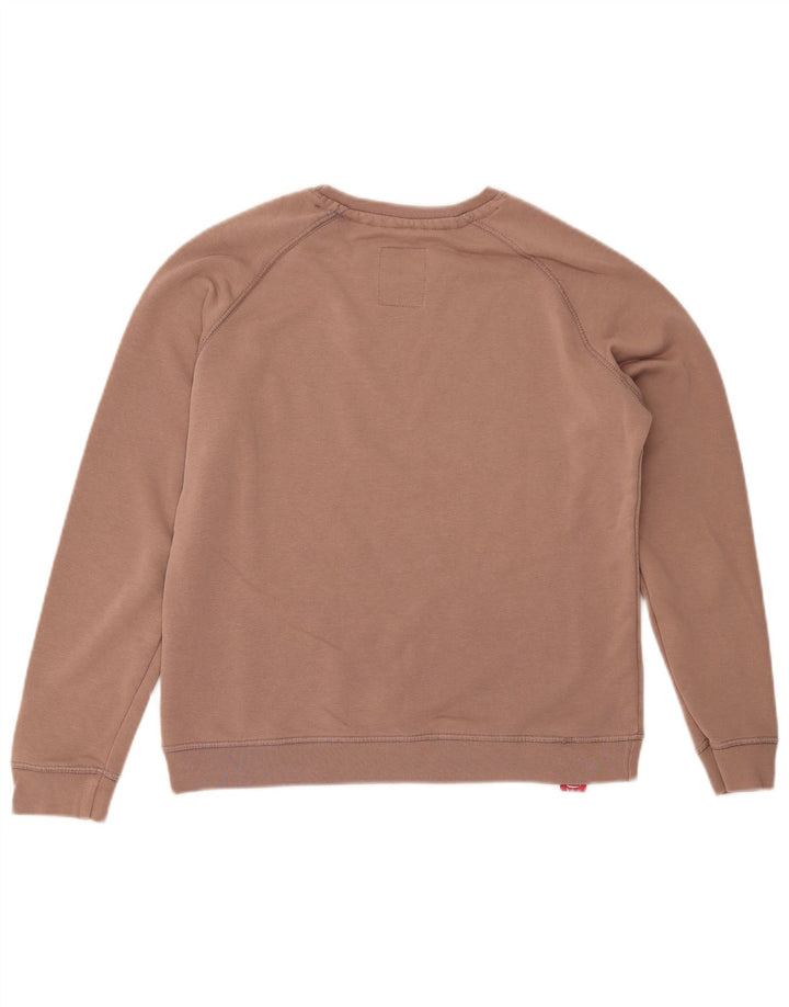 ALPHA INDUSTRIES Womens Graphic Sweatshirt Jumper UK 14 Medium Brown