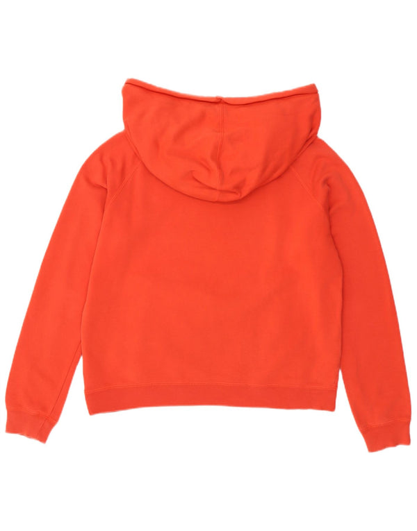Nike Womens Loose Fit Graphic Hoodie Jumper UK 14 Medium Orange Cotton