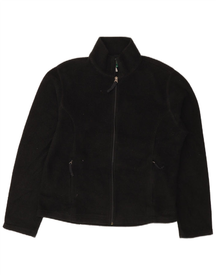 L.L.Bean Womens Fleece Jacket UK 14 Medium Black Polyester