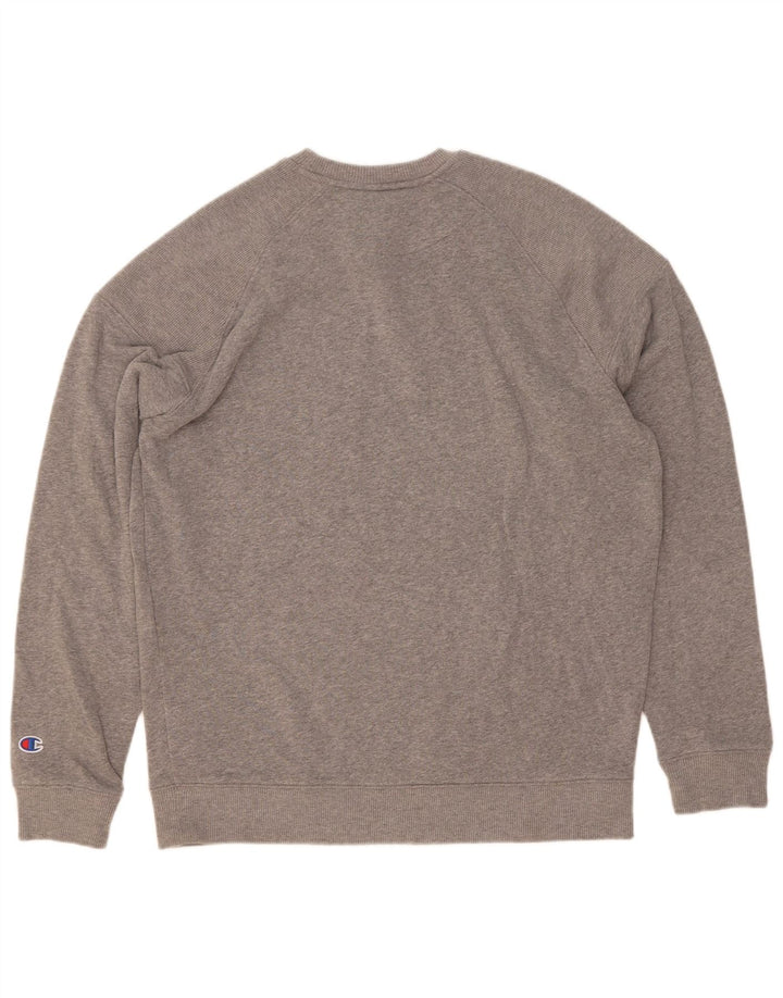 Champion Herren-Sweatshirt-Pullover aus mittelgrau meliertem Polyester
