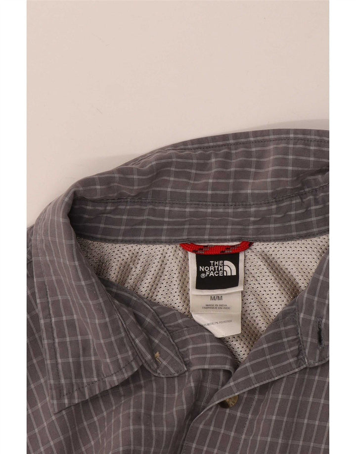 The North Face Mens Short Sleeve Shirt Medium Grey Check Modal