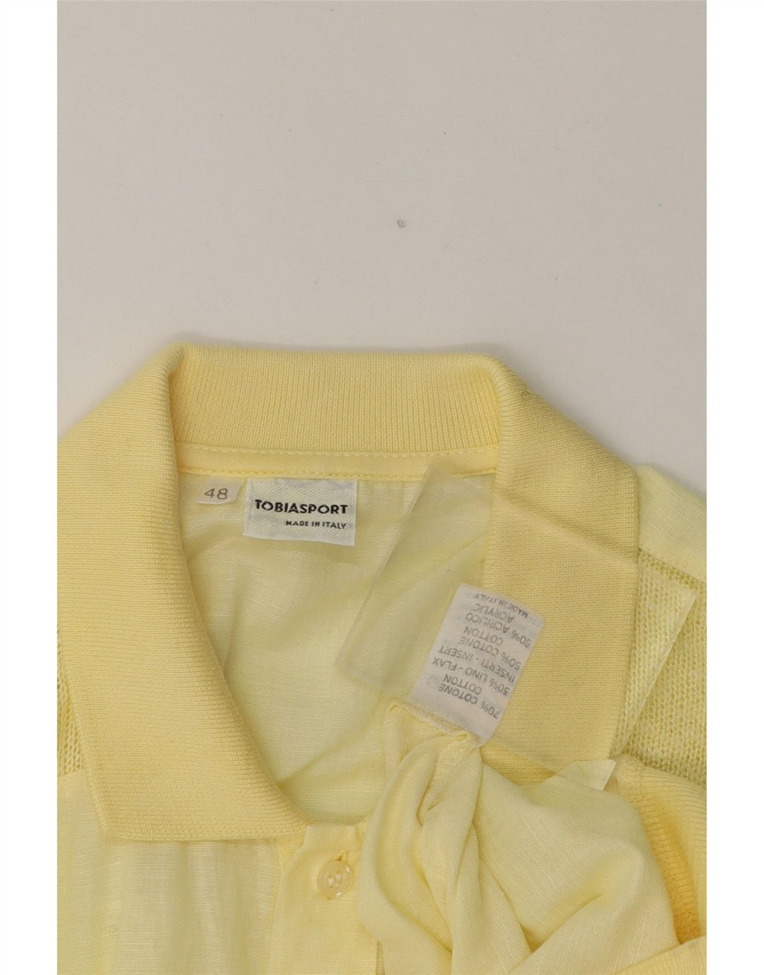 VINTAGE Womens Short Sleeve Pullover Shirt IT 48 XL Yellow Cotton Vintage Vintage and Second-Hand Vintage from Messina Hembry 