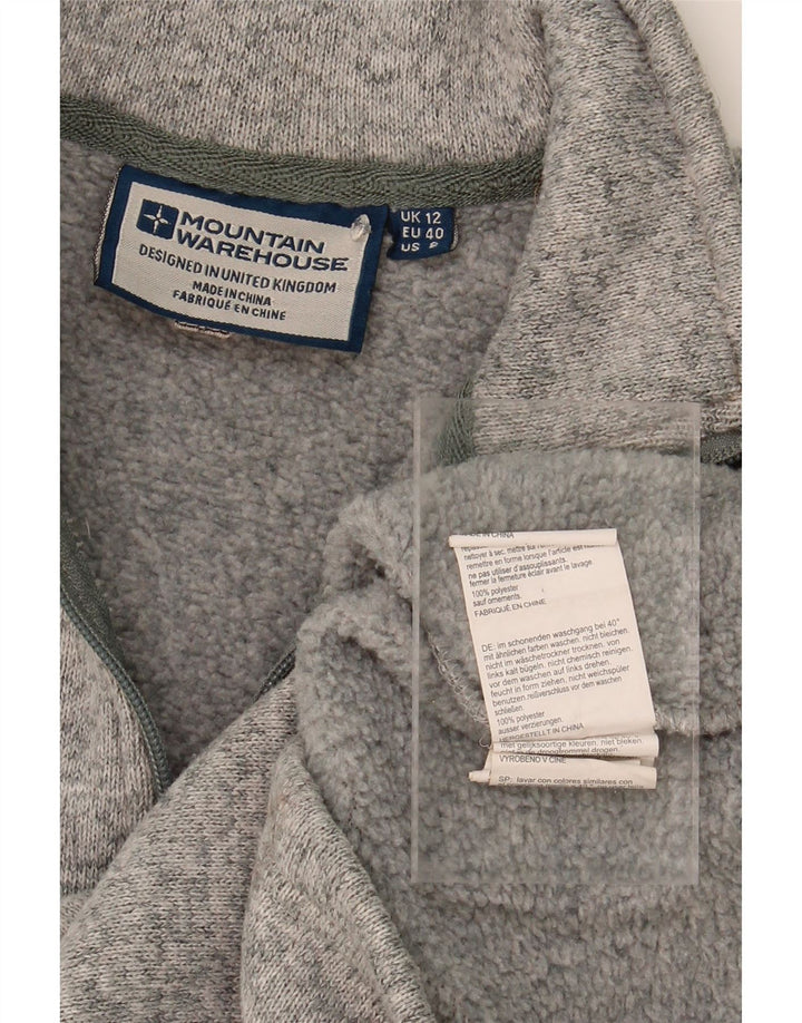 MOUNTAIN WAREHOUSE Womens Zip Neck Sweatshirt Jumper UK 12 Medium Grey Vintage Mountain Warehouse and Second-Hand Mountain Warehouse from Messina Hembry 