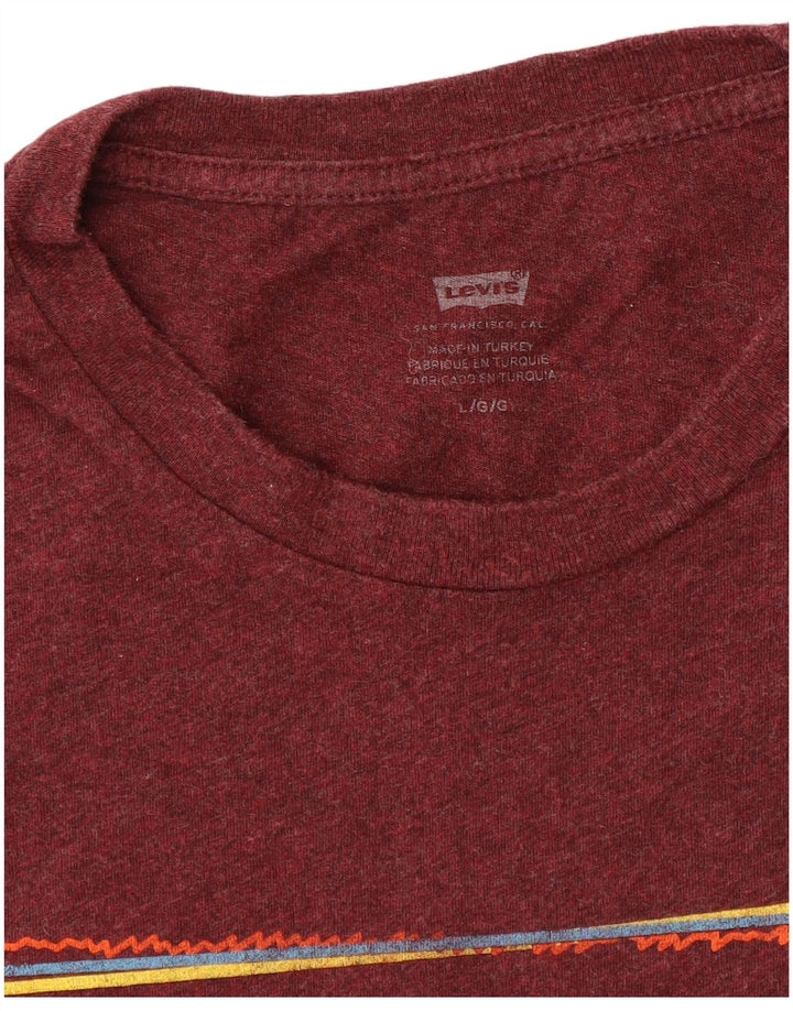 Levi's Tee-Shirt Graphique Homme Large Bordeaux Moucheté