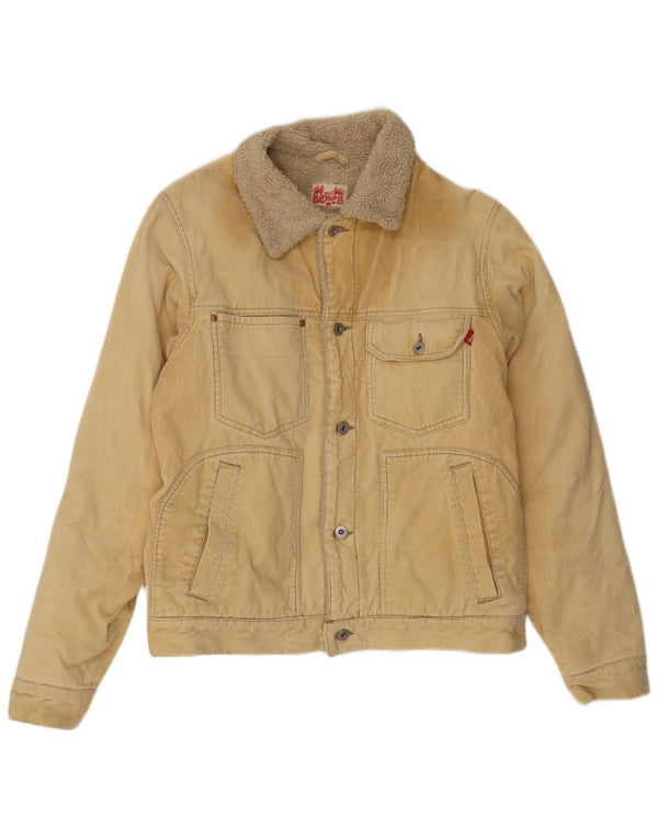 Jaqueta masculina de veludo sherpa Bench UK 40 algodão bege grande