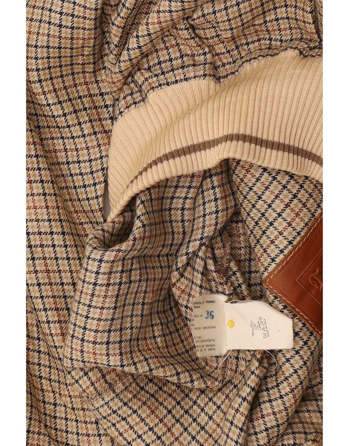 Breco's Bomberjakke til mænd IT 52 XL Brun Houndstooth Bomuld