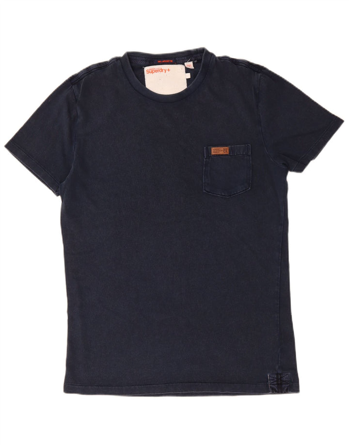 SUPERDRY Mens T-Shirt Top Medium Navy Blue Cotton