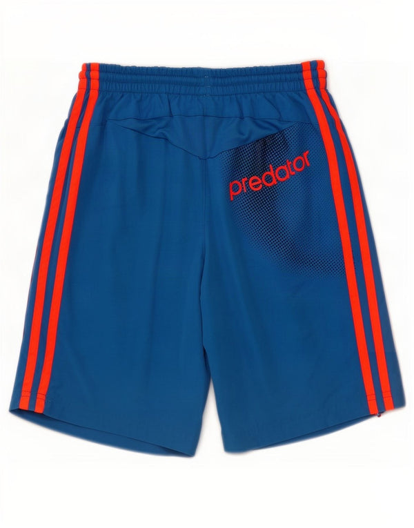 Adidas Boys Predator Graphic Sport Shorts 11-12 Years Blue Polyester