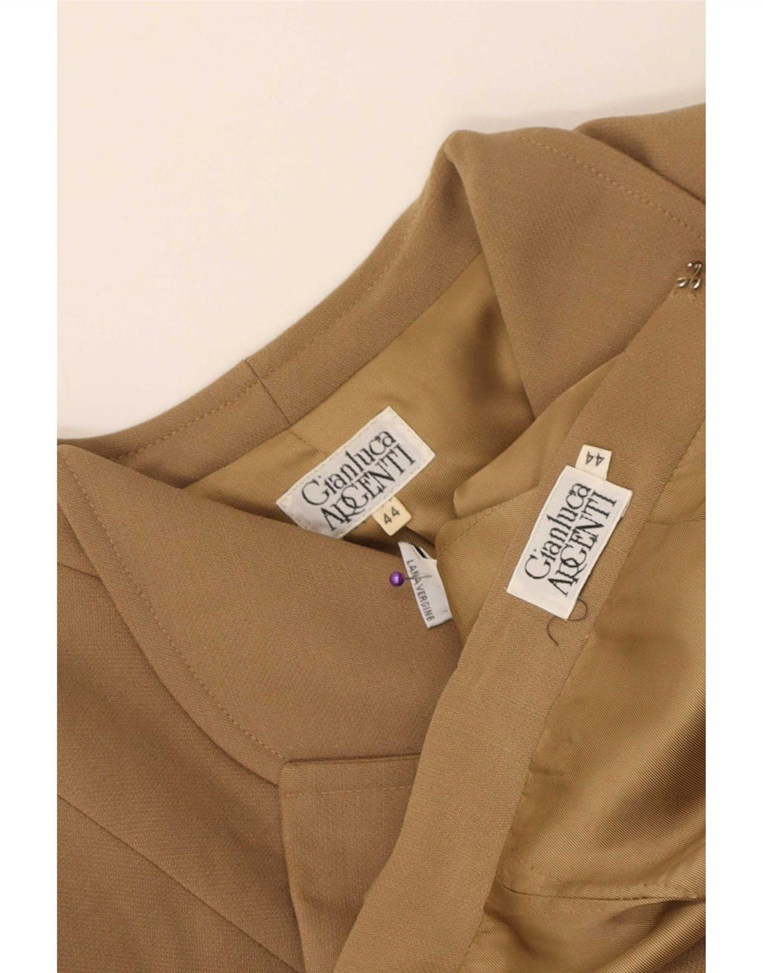 Vintage dame dobbeltradet 2-delt nederdelsæt IT 44 Medium W30 Brun
