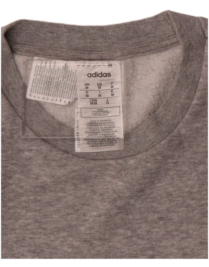 ADIDAS Mens Sweatshirt Jumper Medium Grey Cotton