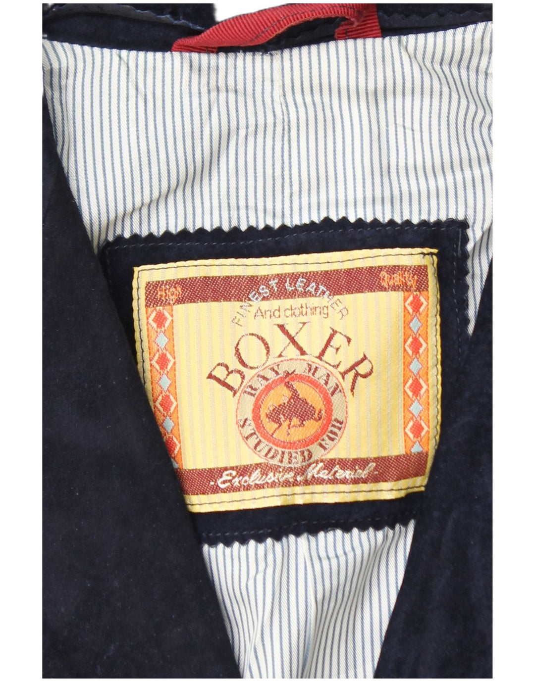 BOXER Boys 2 Button Suede Blazer Jacket 10-11 Years Navy Blue Leather