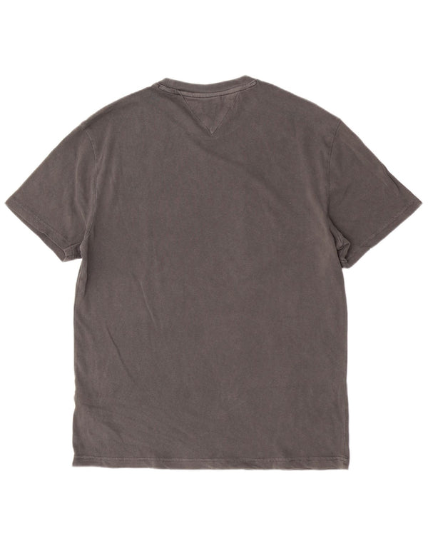 Tommy Hilfiger Mens Graphic T-Shirt Top Large Grey Cotton