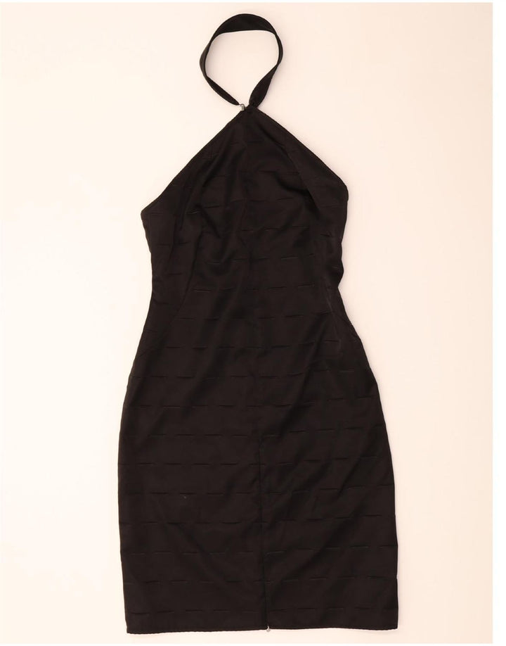 VINTAGE Womens Halter Dress UK 12 Medium Black Vintage Vintage and Second-Hand Vintage from Messina Hembry 