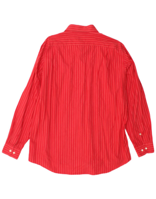 Lacoste Mens Shirt Size 43 Large Red Striped Cotton