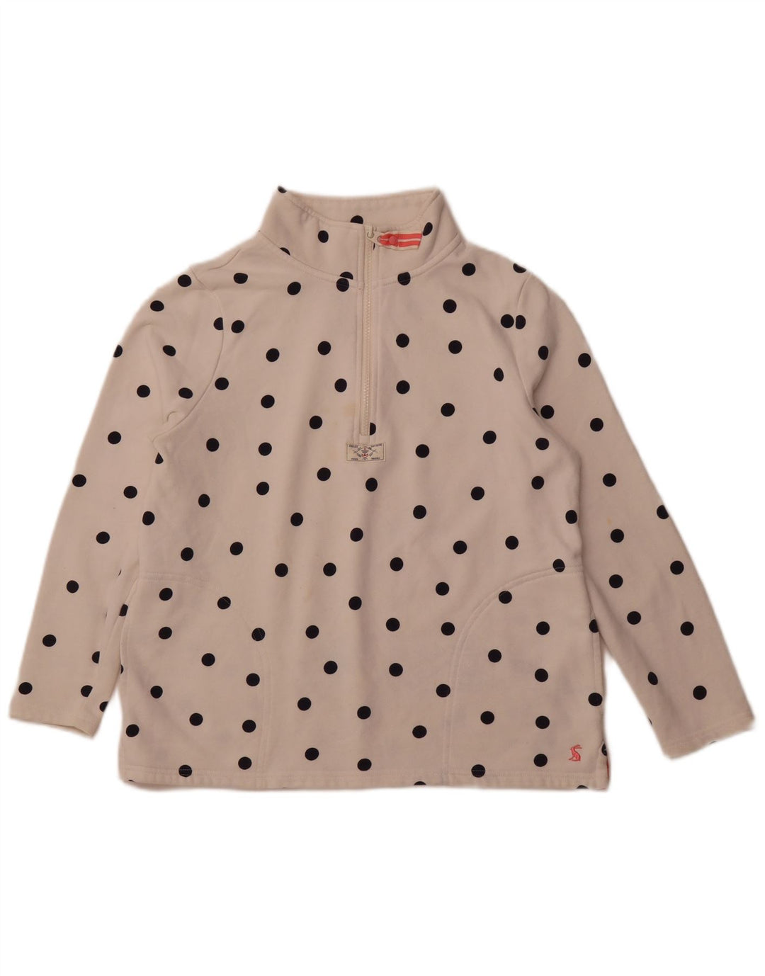 JOULES Womens Oversized Sweatshirt Jumper UK 10 Small  White Polka Dot
