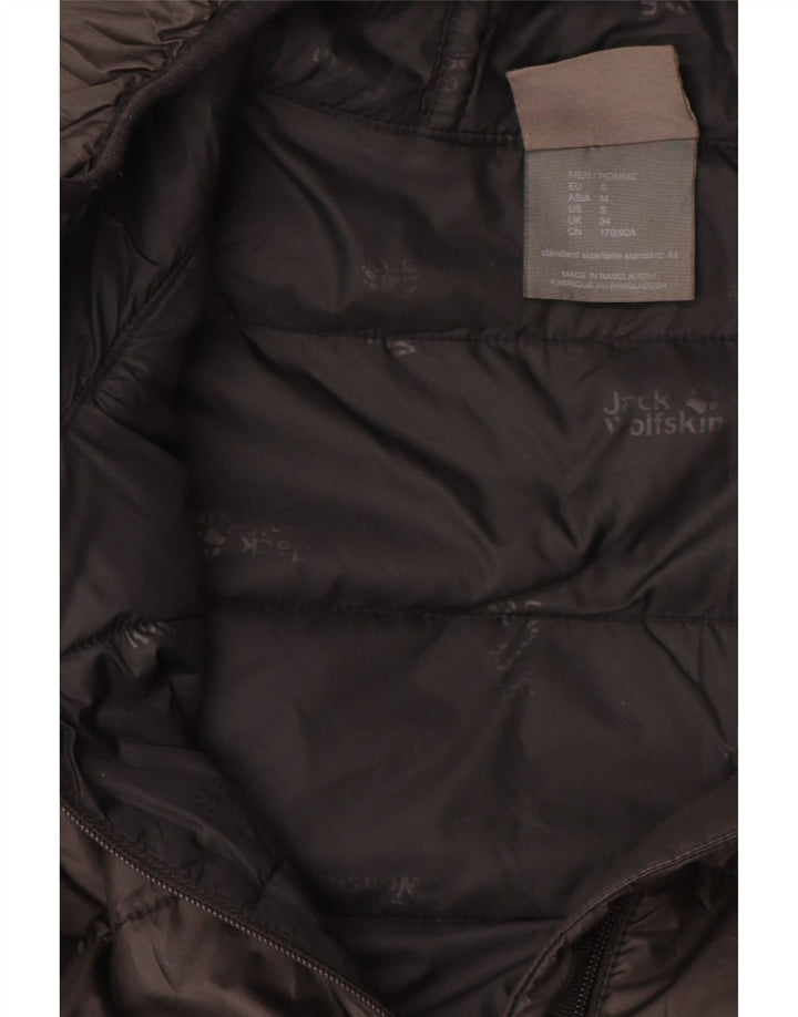 JACK WOLFSKIN Wattierte Herrenjacke mit Kapuze, UK 34, Small, Schwarz, Polyester