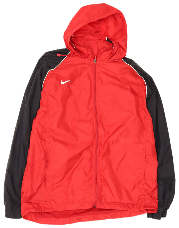 Nike Veste de pluie à capuche pour homme UK 42/44 Large Rouge Colorblock Nylon