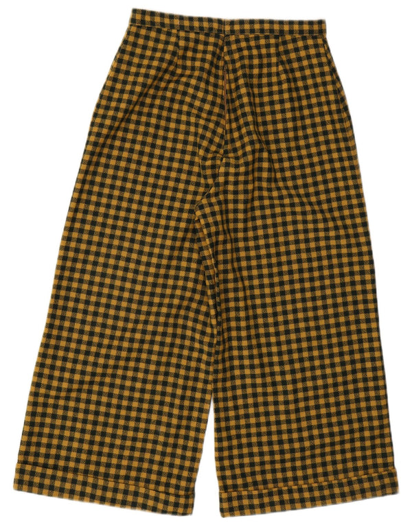 Vintage kvinders højtaljede capribukser W28 L22 gul Gingham