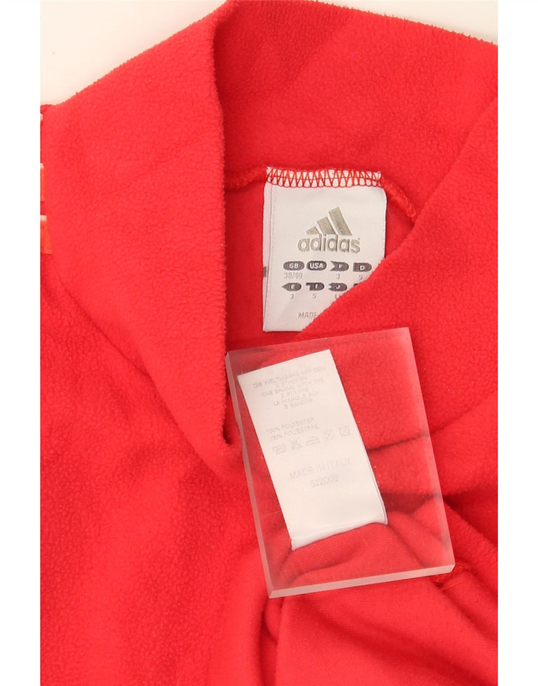 Adidas Mens Fleece Jumper UK 38/40 Medium Red Polyester