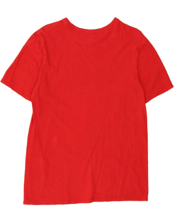 Camiseta feminina NIKE com corte atlético gráfico UK 14 médio algodão vermelho