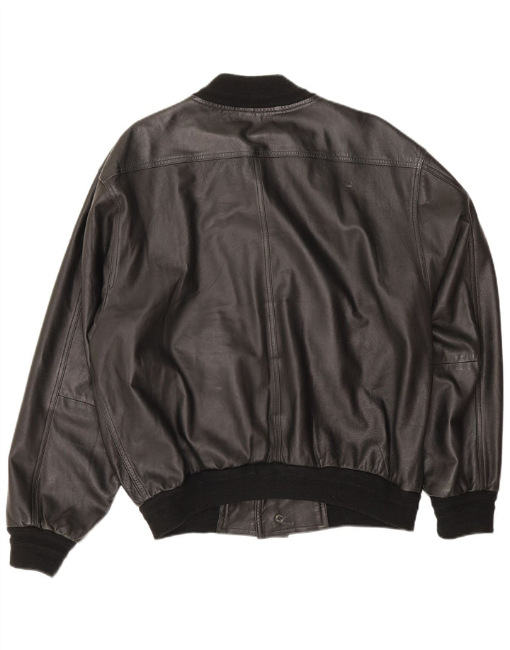 Marco Baldassari Womens Leather Jacket UK 20 2XL Black