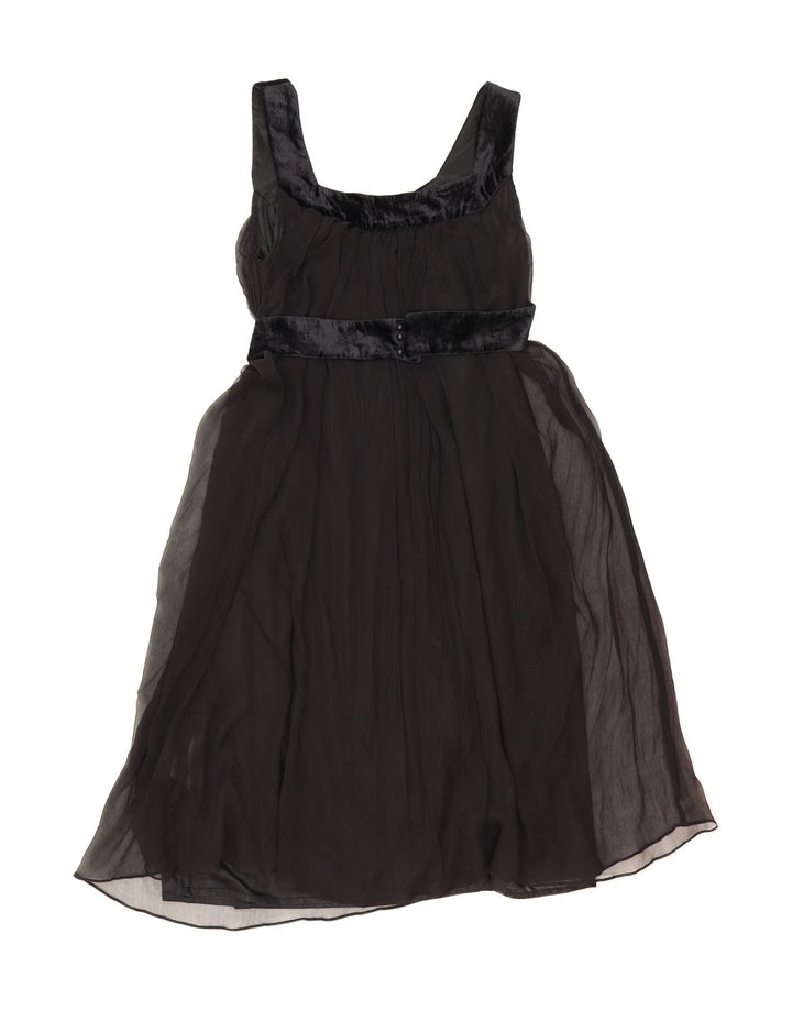 ZARA Womens Sleeveless A-Line Dress UK 14 Medium Black Polyester Vintage Zara and Second-Hand Zara from Messina Hembry 