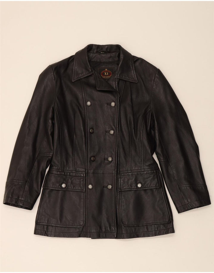 VINTAGE Womens Leather Jacket UK 12 Medium Black Leather Vintage Vintage and Second-Hand Vintage from Messina Hembry 