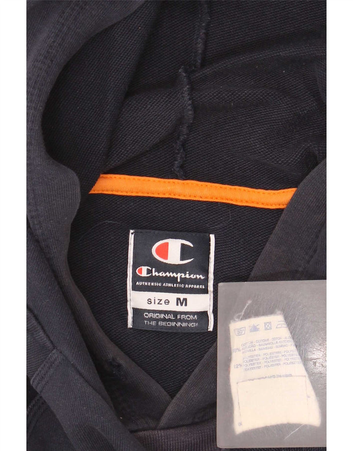 Champion Mens Hoodie Jumper Medium Navy Blue Cotton