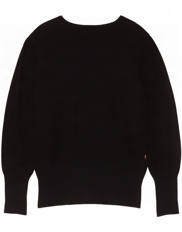 Marks & Spencer Damen-Pullover mit U-Boot-Ausschnitt, Gr. 18, XL, schwarze Viskose