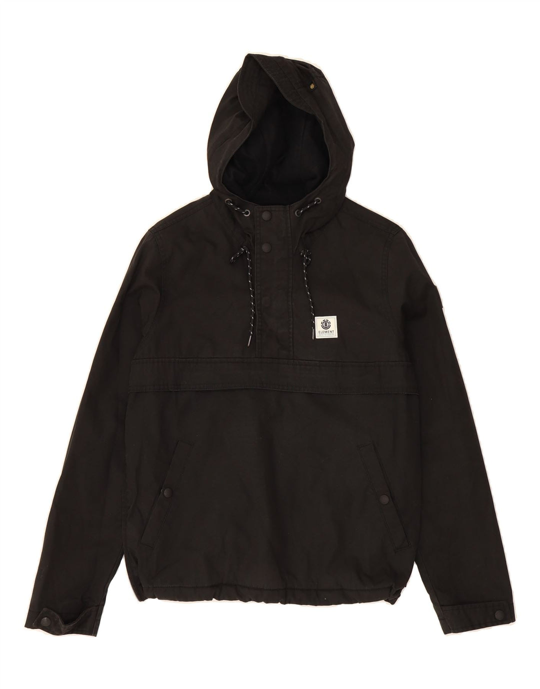 ELEMENT Womens Hooded Anorak Jacket UK 6 XS Black Polyester Vintage Element and Second-Hand Element from Messina Hembry 
