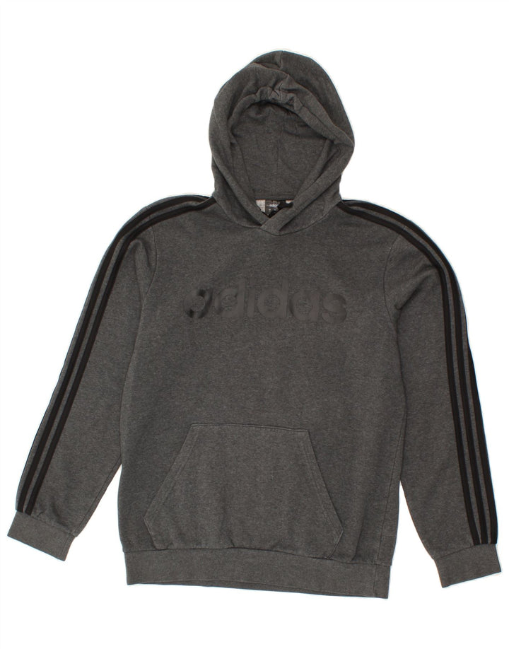 ADIDAS Mens Hoodie Jumper Medium Grey Cotton Vintage Adidas and Second-Hand Adidas from Messina Hembry 