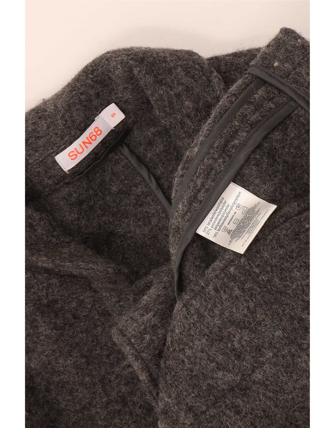 Sun68 Herre 5 Button Knit Blazer Jacket UK 36 Small Grey Uld