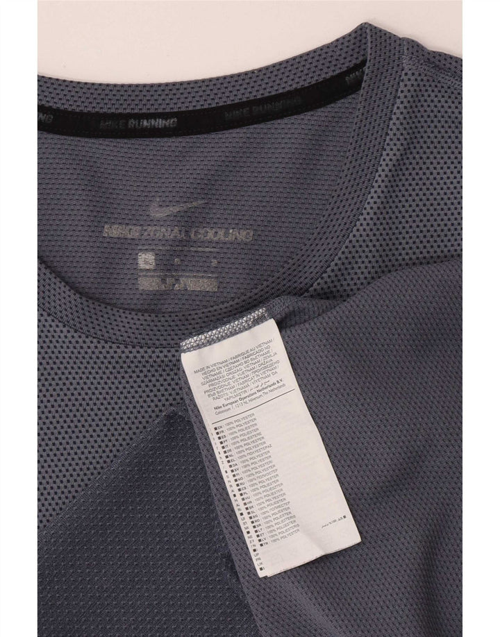 Nike kortærmet t-shirt til mænd, stor blå flækket polyester
