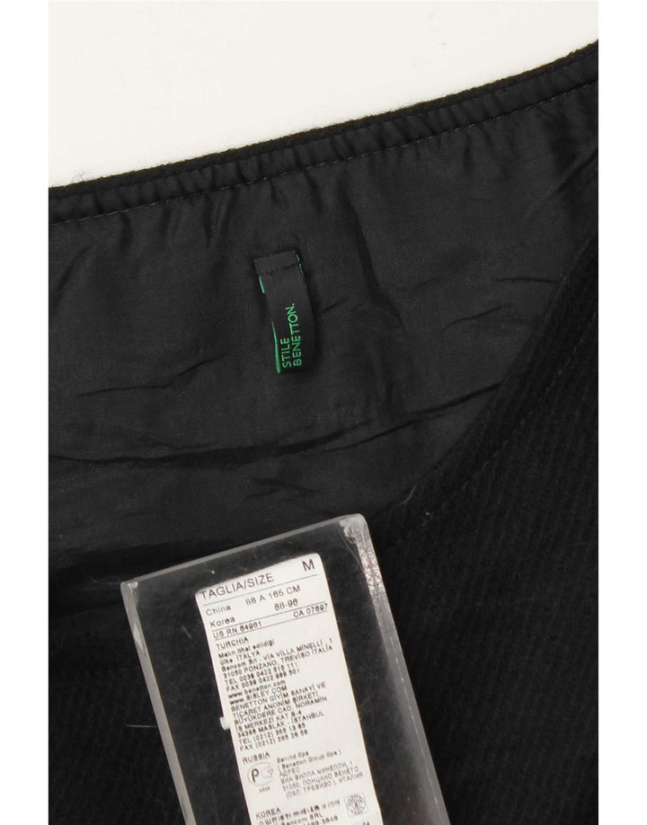 Abito a trapezio senza maniche da donna Benetton UK 12 Lana nera media