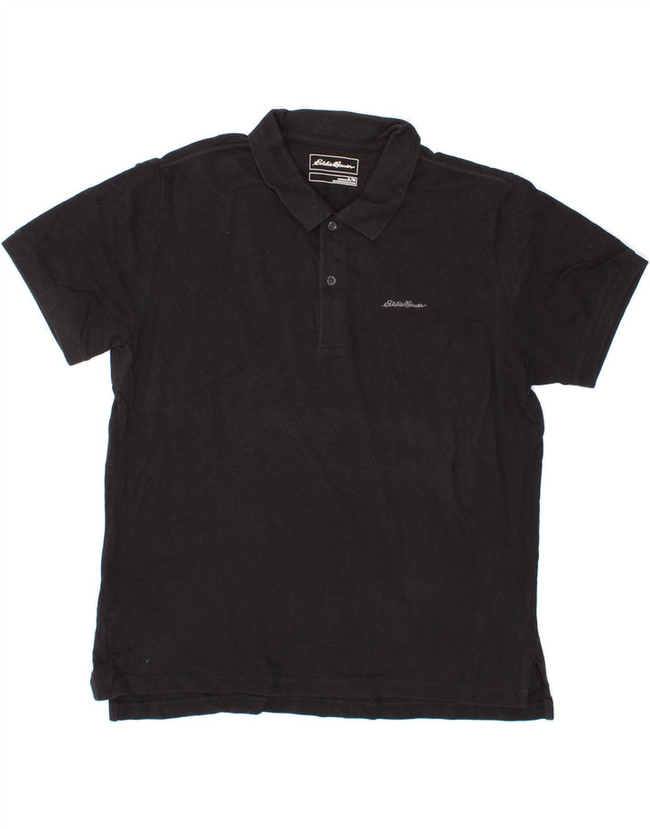 EDDIE BAUER Mens Polo Shirt XL Black Cotton Vintage Eddie Bauer and Second-Hand Eddie Bauer from Messina Hembry 