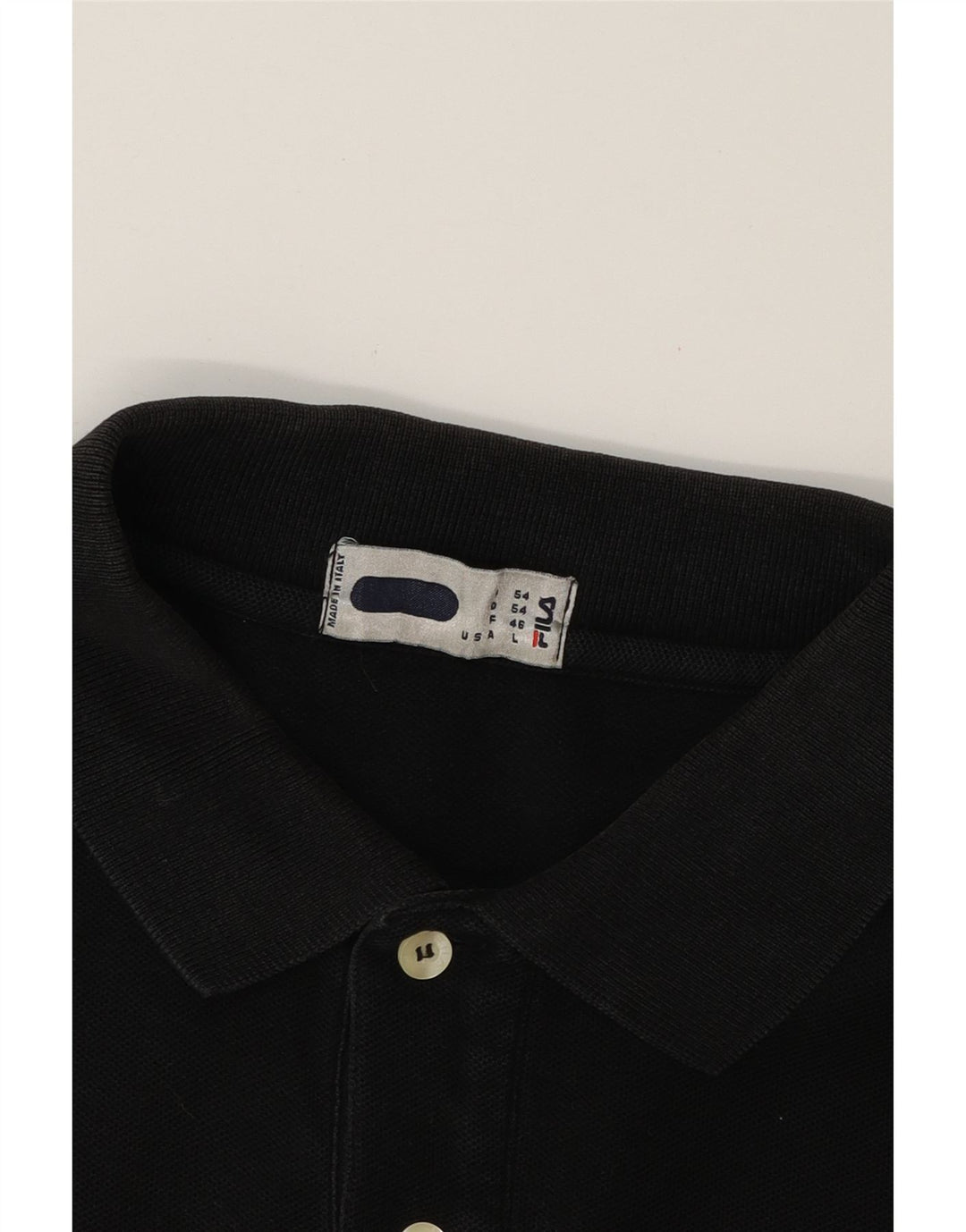 FILA Mens Polo Shirt Large Black Cotton Vintage Fila and Second-Hand Fila from Messina Hembry 