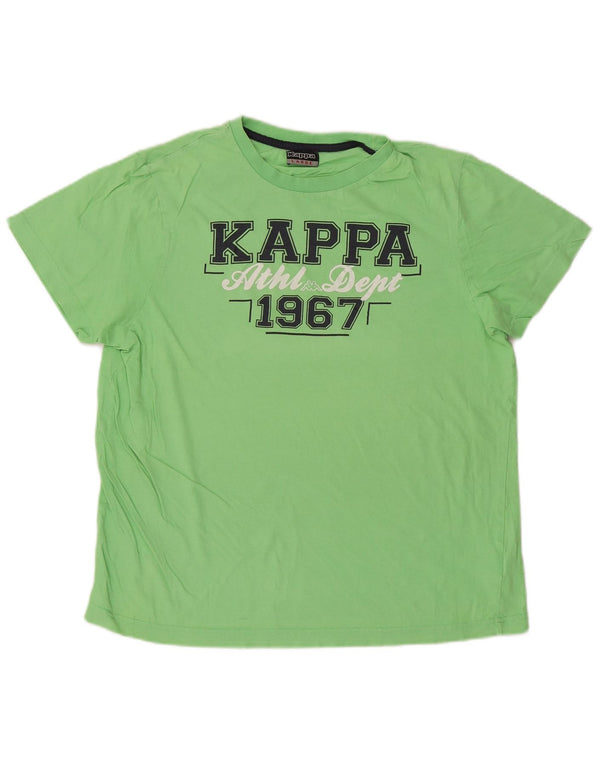 Kappa Mens Graphic T-Shirt Top Large Vert Coton