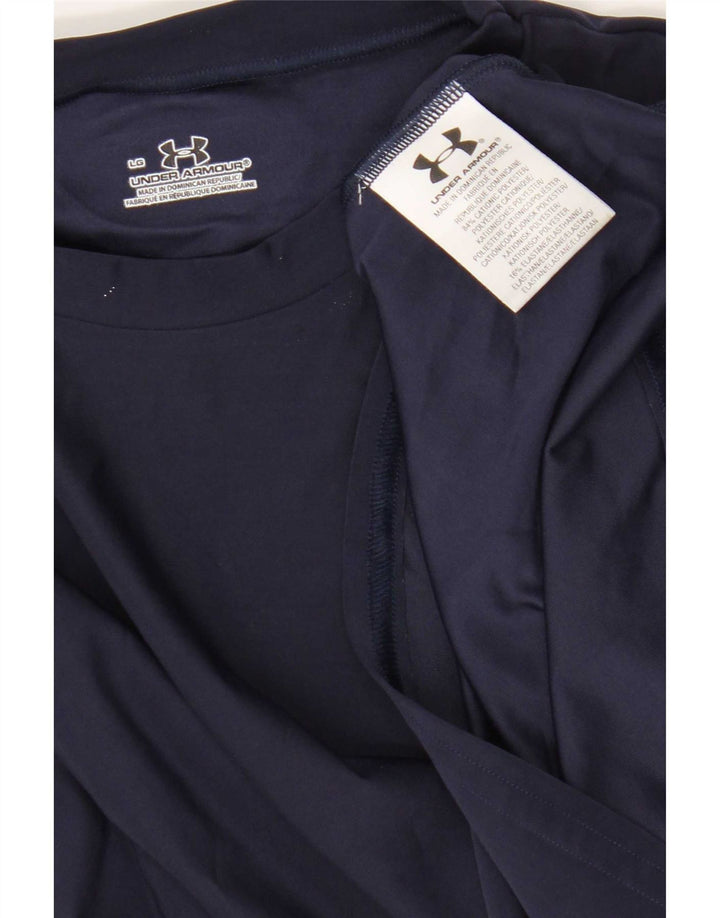 Under Armour Mens T-Shirt Top Large Navy Blue Polyester