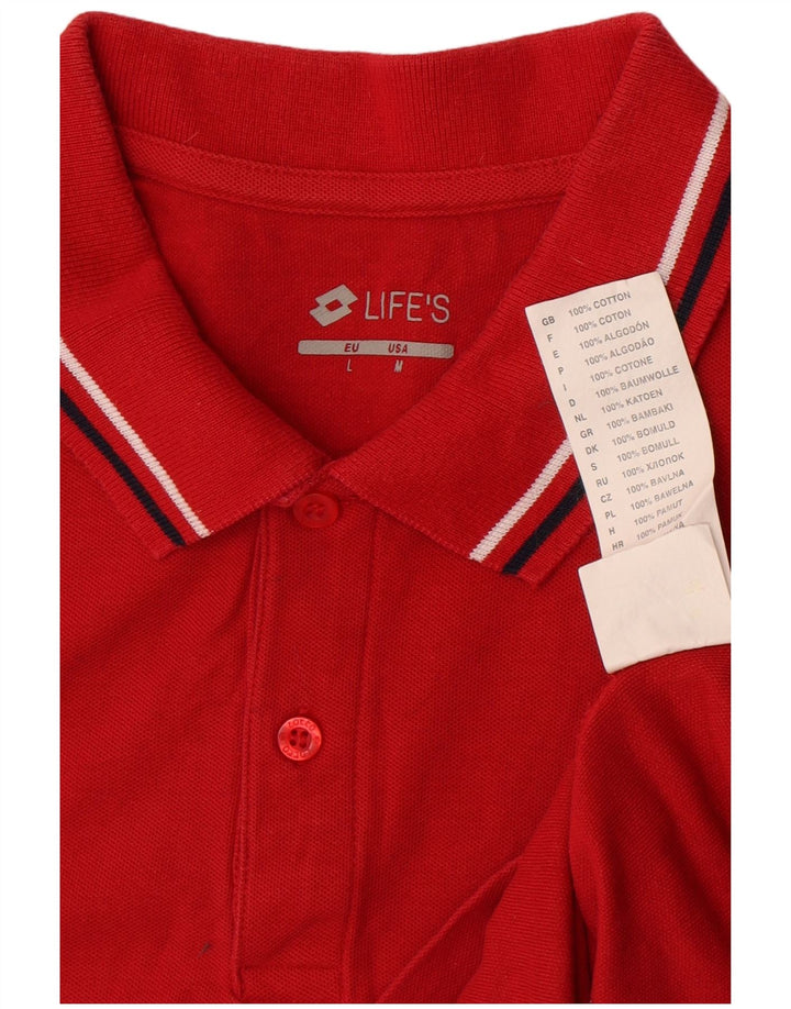 Polo da uomo Lotto in cotone rosso medio