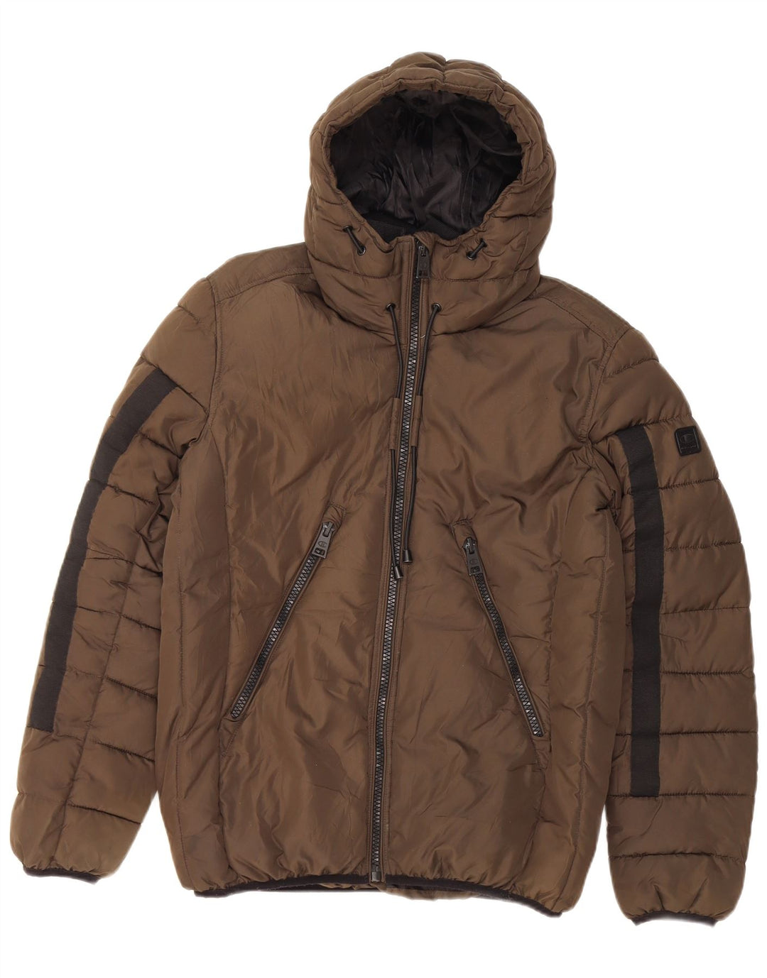 Champion Herre hættepolstret jakke UK 38 Medium Khaki Polyester