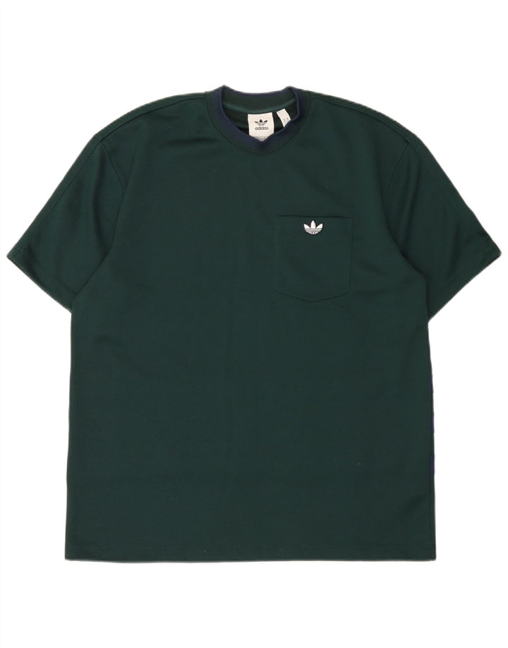 Adidas Mens T-Shirt Top Medium Green Polyester